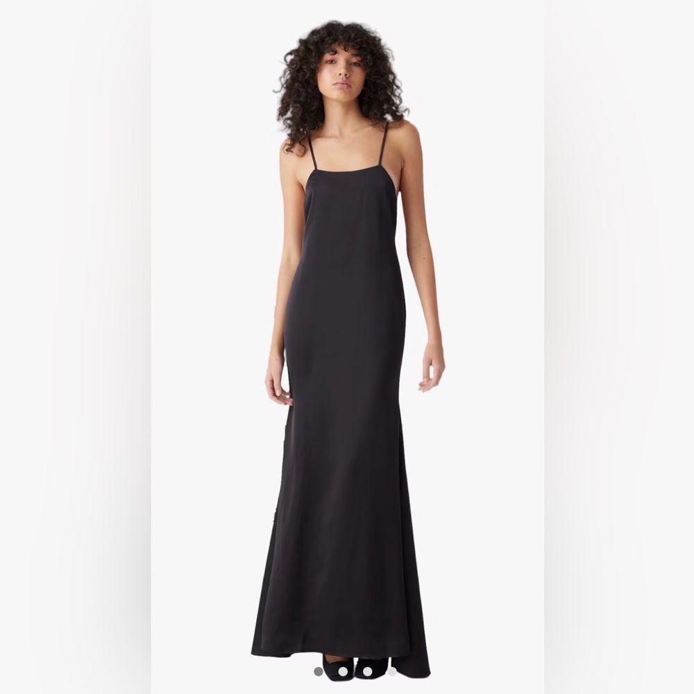 NWT Atoir Clarice Open Back Maxi Slip Dress in Black. Size US 2